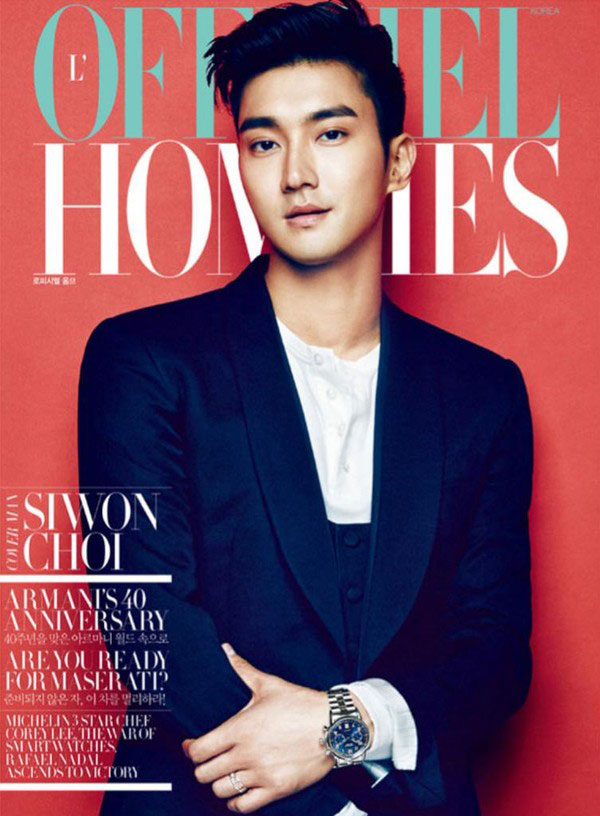 Choi Si Won lại  tạp chí L'Officiel Hommes tháng 7 - 2015. 