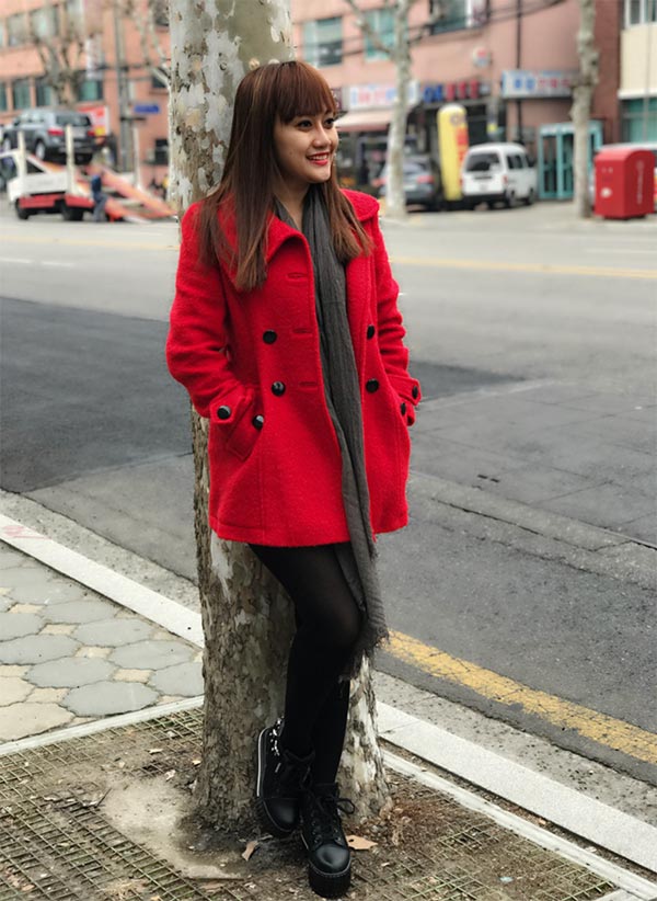 Hotgirl Nhật Thảo diện style mùa đông du lịch Hàn Quốc