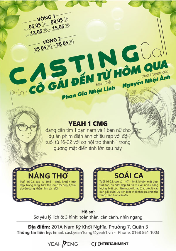 Casting phim Cô gái đến từ hôm qua